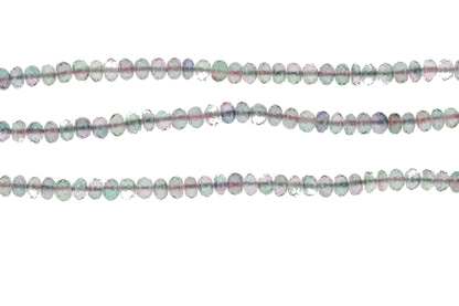 Coated Rainbow Quartz 6mm Faceted Rondelles