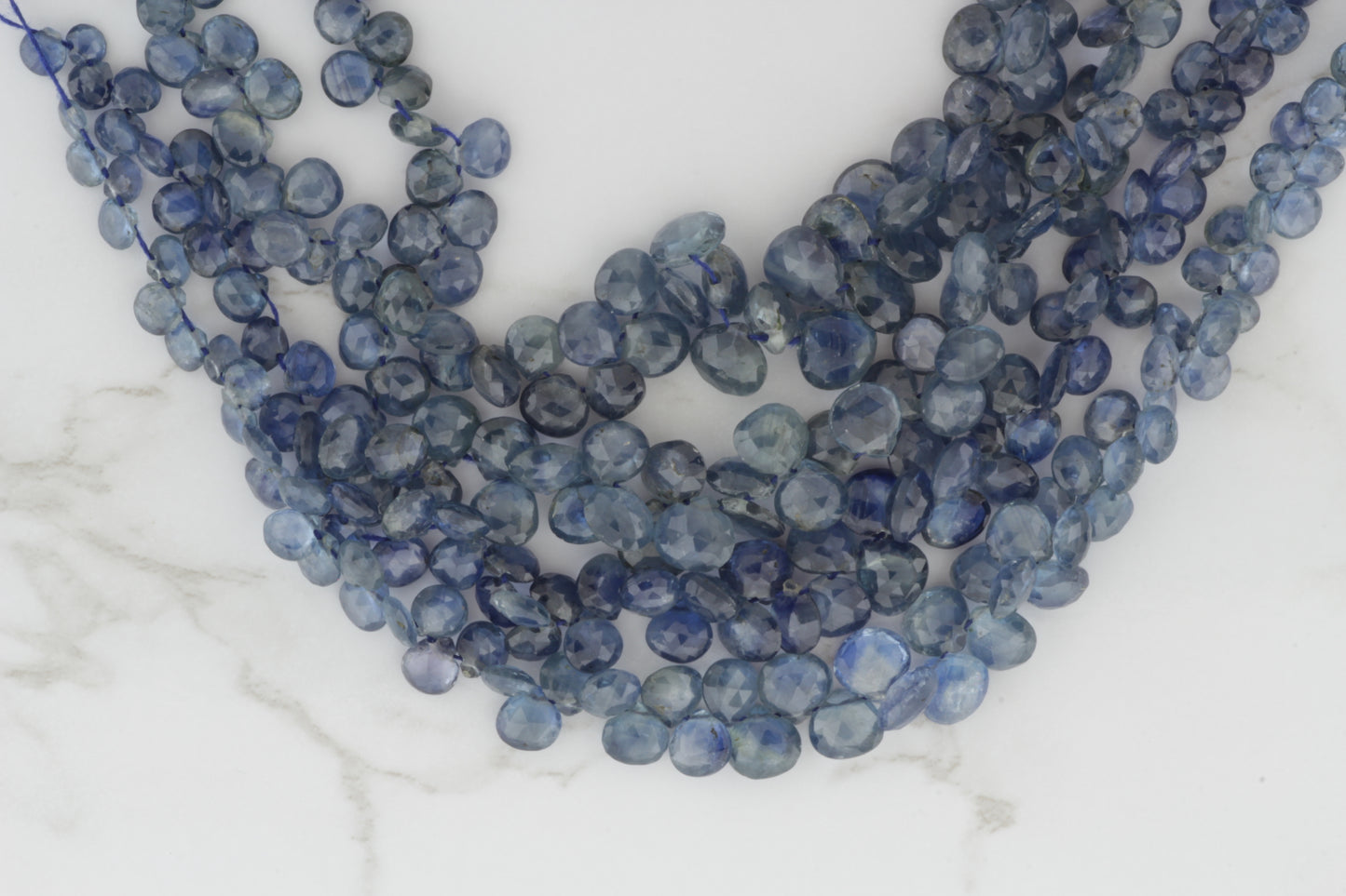 Blue Kyanite 5mm Faceted Heart Shaped Briolettes