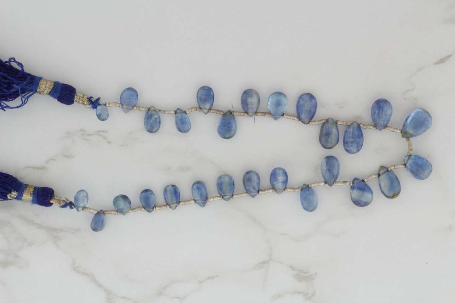 Blue Kyanite 8x6mm Faceted Pear Shaped Briolettes