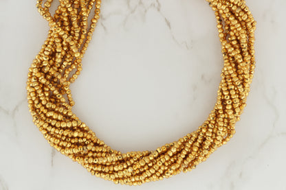 Gold Plated Pyrite 2.5mm Faceted Rondelles