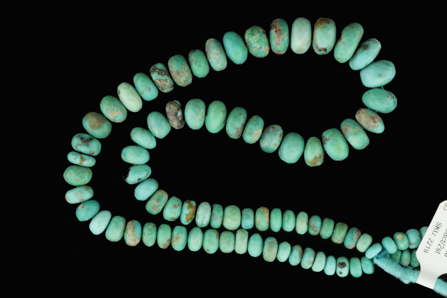 Natural Blue-Green Turquoise 5mm Faceted Rondelles
