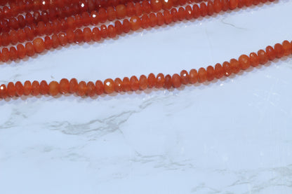 Orange Carnelian 8mm Faceted Rondelles