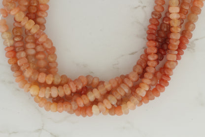 Ombre Peach Moonstone 6mm Faceted Rondelles