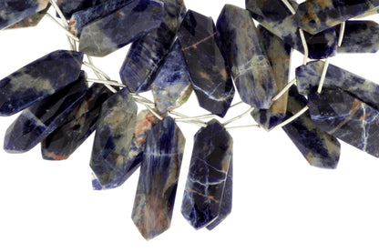 Blue Sodalite 30x12mm Faceted Shields