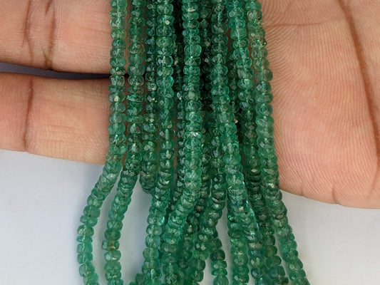 Green Emerald 3mm Faceted Rondelles