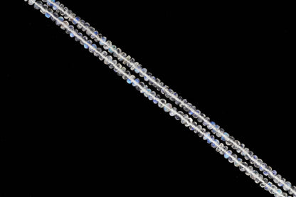AAA Blue Rainbow Moonstone 4mm Faceted Rondelles