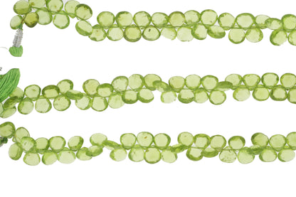 Green Peridot 8mm Faceted Heart Shaped Briolettes