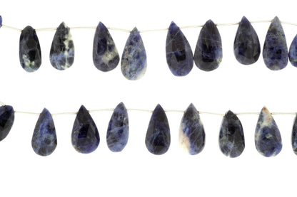Blue Sodalite 20x11mm Faceted Pear Shaped Briolettes