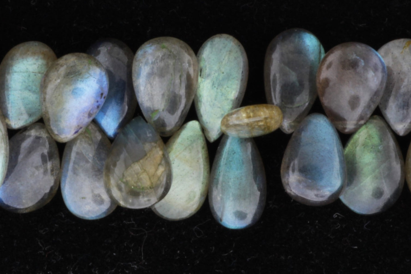 Blue Labradorite 11x7mm Smooth Pear Shaped Briolettes