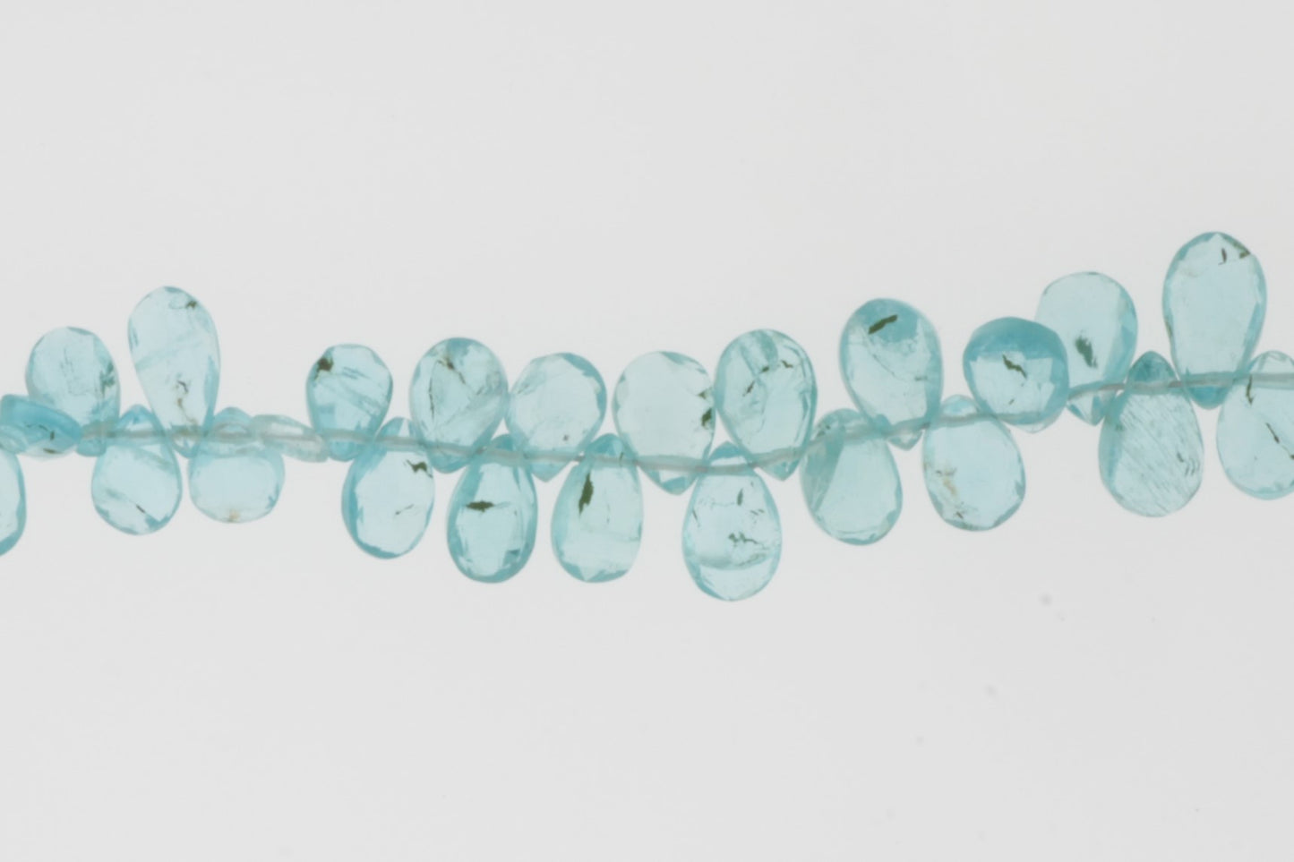 Sea Blue Apatite 6x4mm Faceted Pear Shaped Briolettes