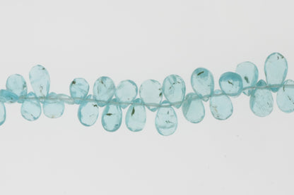Sea Blue Apatite 6x4mm Faceted Pear Shaped Briolettes