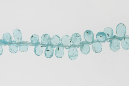 Sea Blue Apatite 6x4mm Faceted Pear Shaped Briolettes
