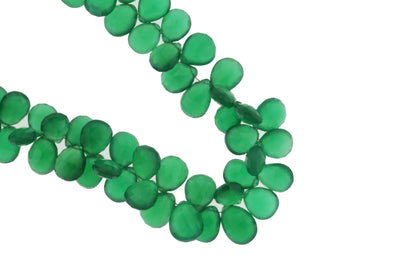 Green Onyx 12x8mm Faceted Pear Shaped Briolettes