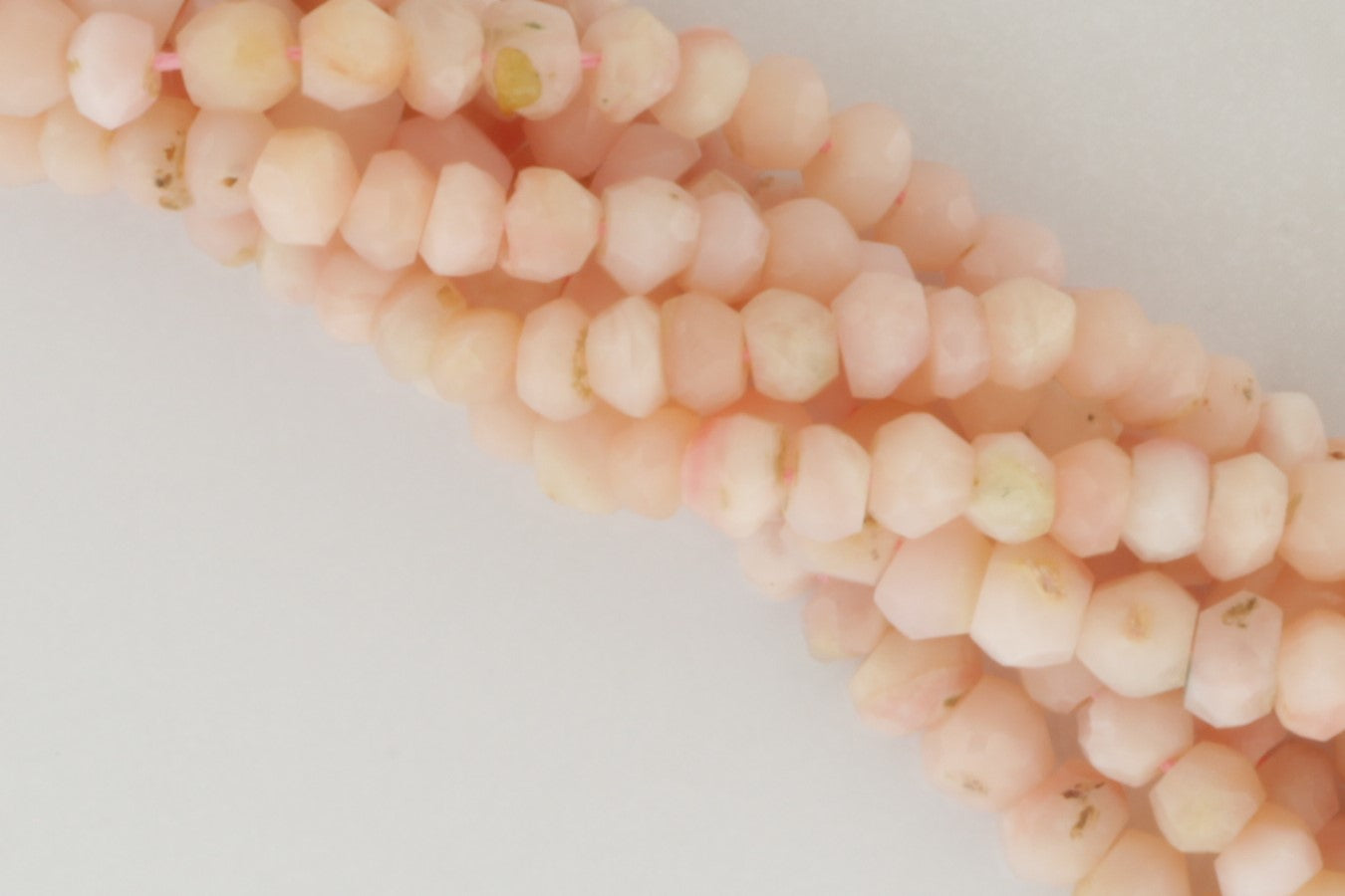 Light Pink Opal 4mm Faceted Rondelles