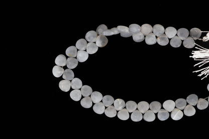 Gray Moonstone 7mm Faceted Heart Shaped Briolettes