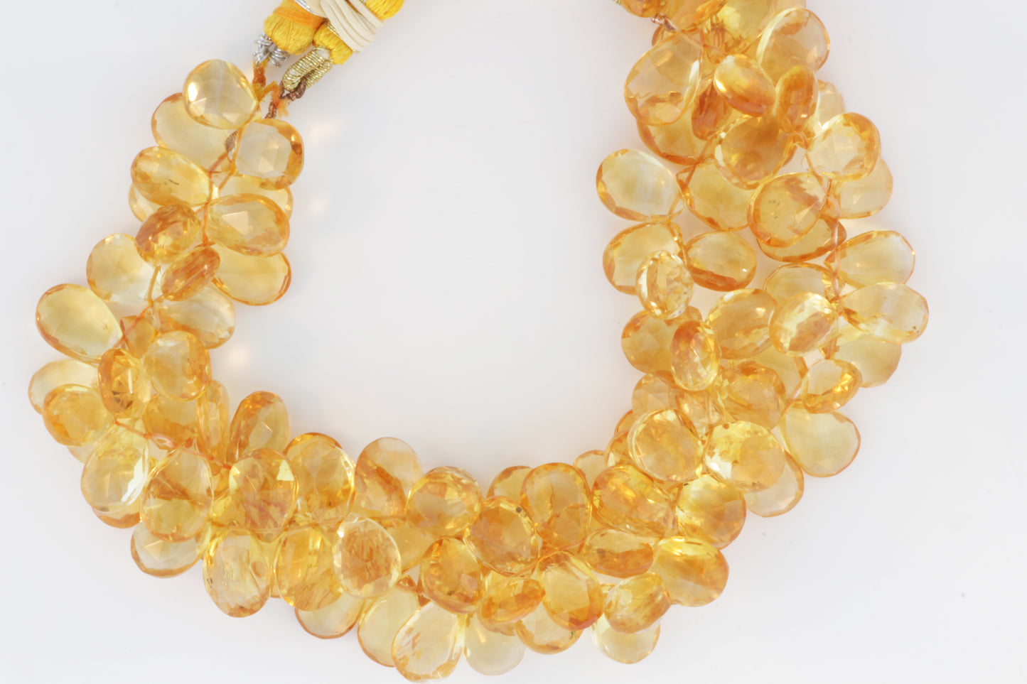 Yellow Citrine 11x7mm Faceted Pear Shaped Briolettes