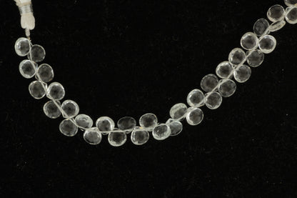 White Topaz 7mm Faceted Heart Shaped Briolettes