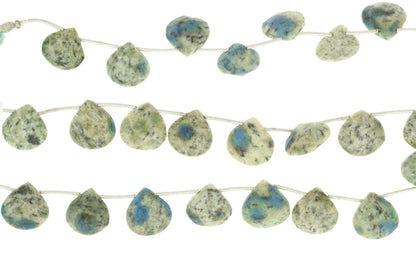 K2 Jasper 12mm Faceted Heart Shaped Briolettes
