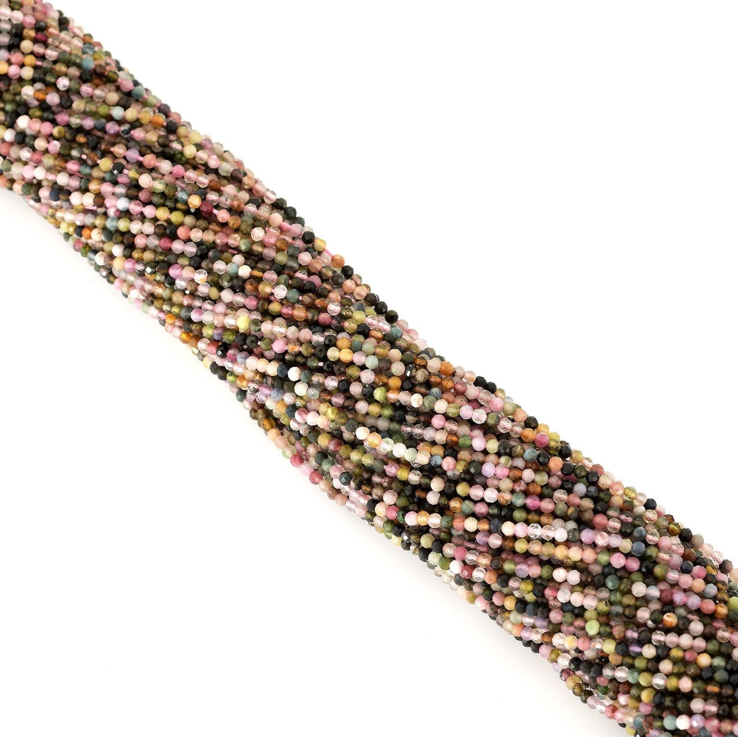 Confetti Watermelon Tourmaline 2mm Faceted Rounds