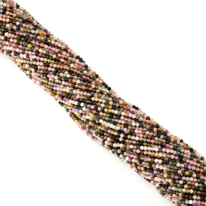 Confetti Watermelon Tourmaline 2mm Faceted Rounds