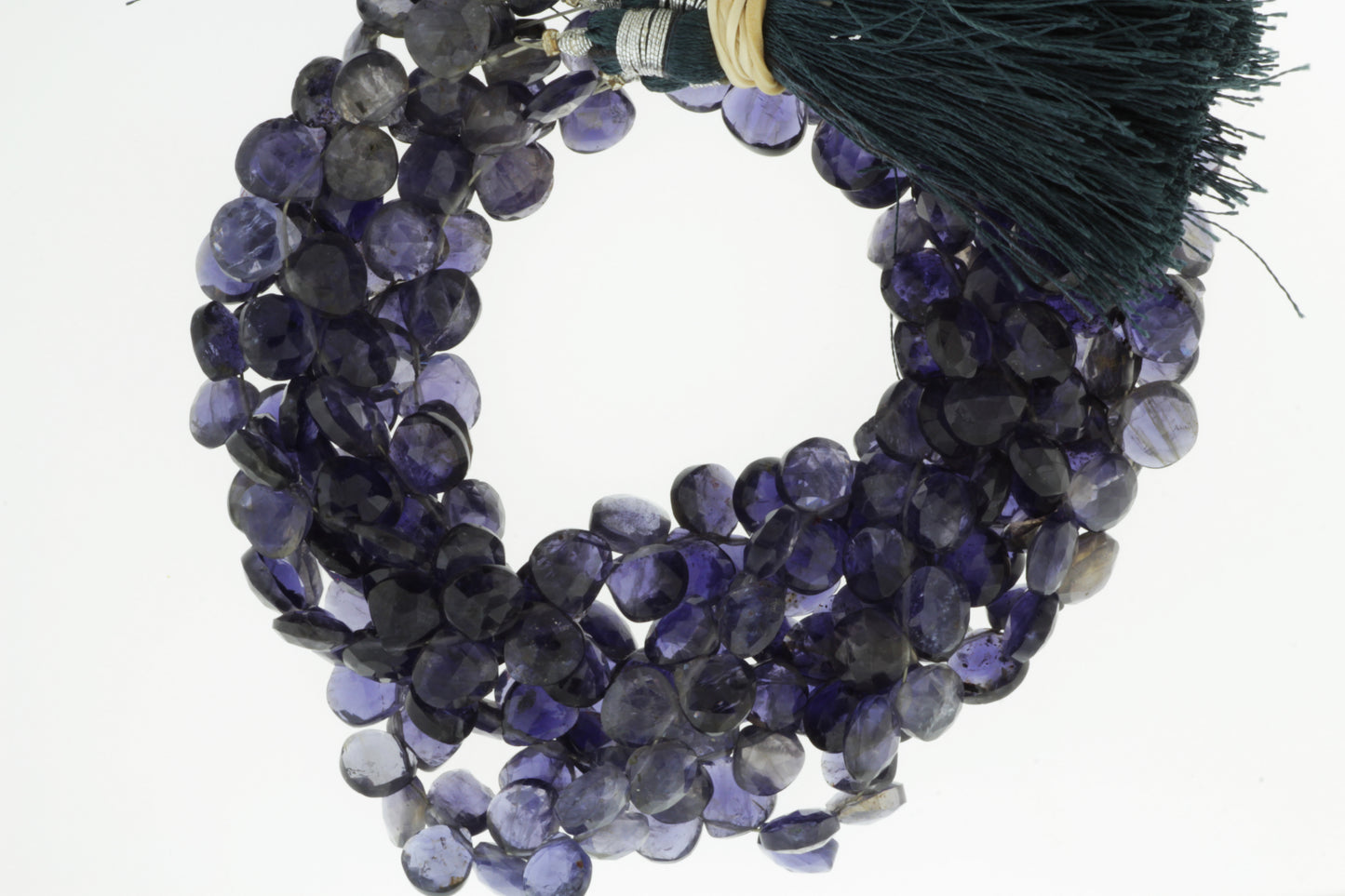 Blue Iolite 7mm Faceted Heart Shaped Briolettes