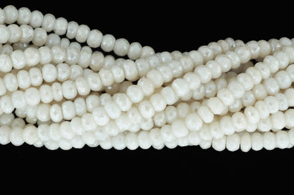 White Silverite 6mm Faceted Rondelles
