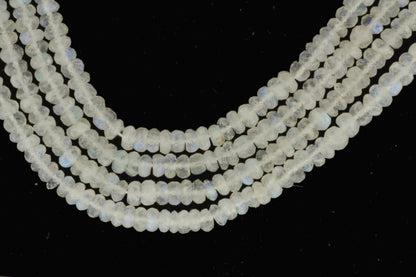 Blue Rainbow Moonstone 7mm Faceted Rondelles