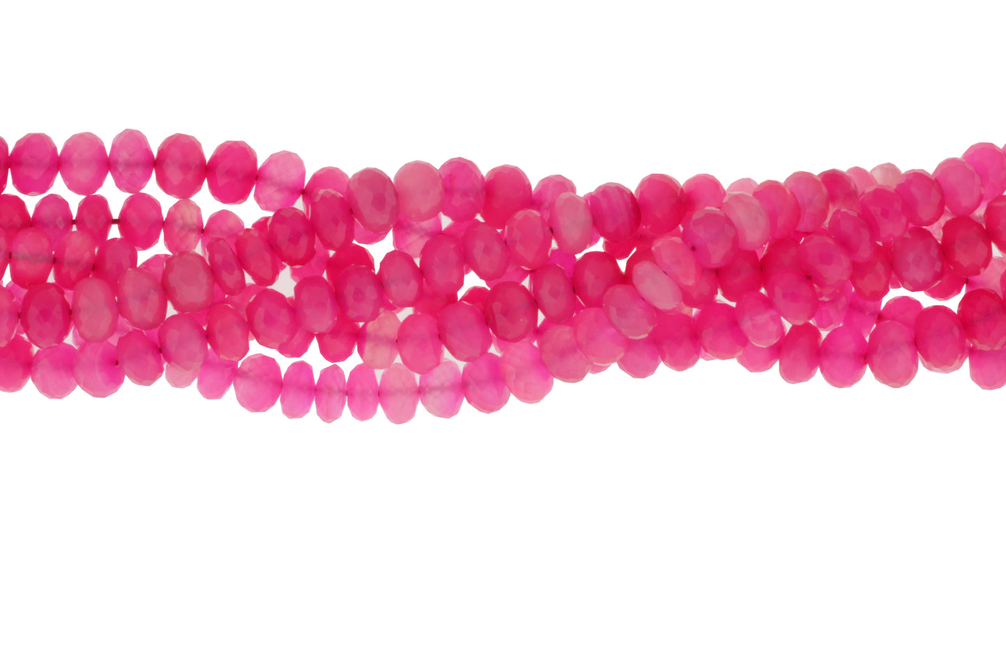 Light Hot Pink Chalcedony 8mm Faceted Rondelles