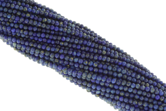 Dark Blue Lapis Lazuli 2.5mm Faceted Rounds