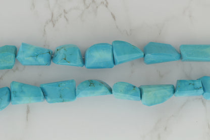 Blue Turquoise (R) 16x12mm Faceted Nuggets