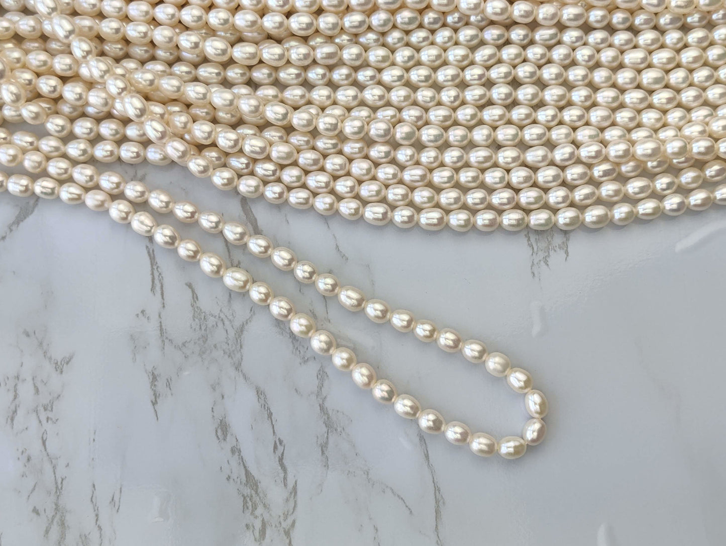 White Freshwater Pearl 6mm Rice