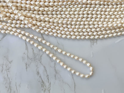 White Freshwater Pearl 6mm Rice