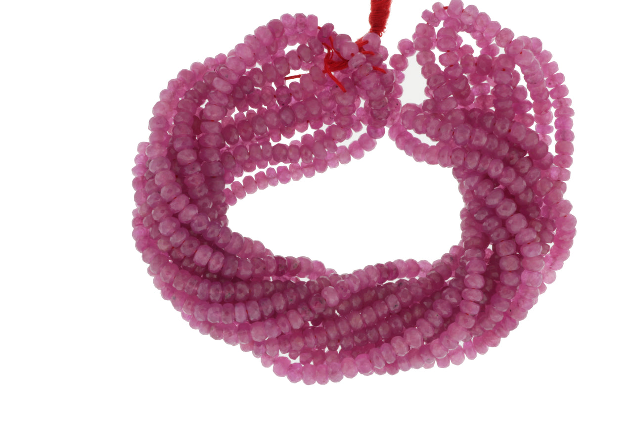 Pink Sapphire 4mm Faceted Rondelles