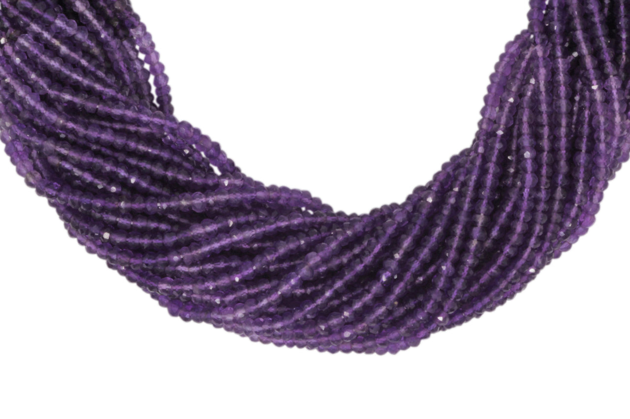 Ombre Amethyst 3.5mm Faceted Rondelles