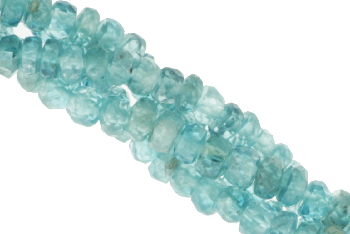 Blue Zircon 5mm Faceted Rondelles