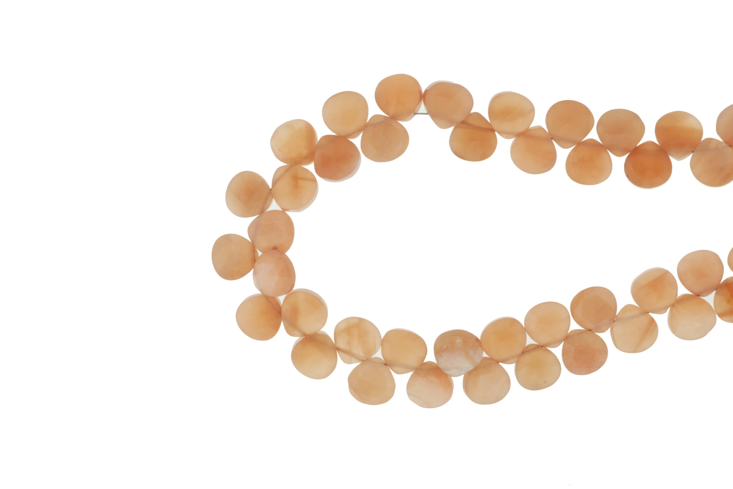 Peach Moonstone 8mm Faceted Heart Shaped Briolettes