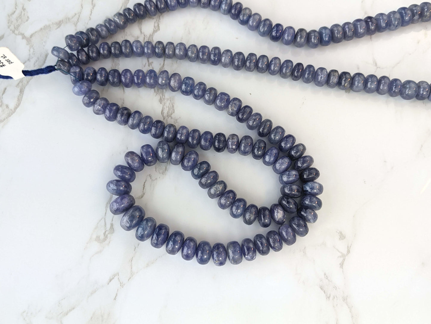 Blue Tanzanite 9mm Smooth Rondelles