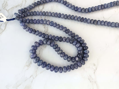 Blue Tanzanite 9mm Smooth Rondelles