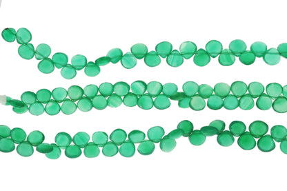 Green Onyx 8mm Faceted Heart Shaped Briolettes