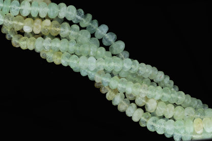Ombre Green Prehnite 6mm Faceted Rondelles