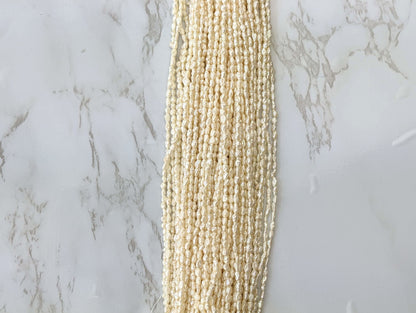 White Freshwater Pearl 4x2mm Biwa Sticks