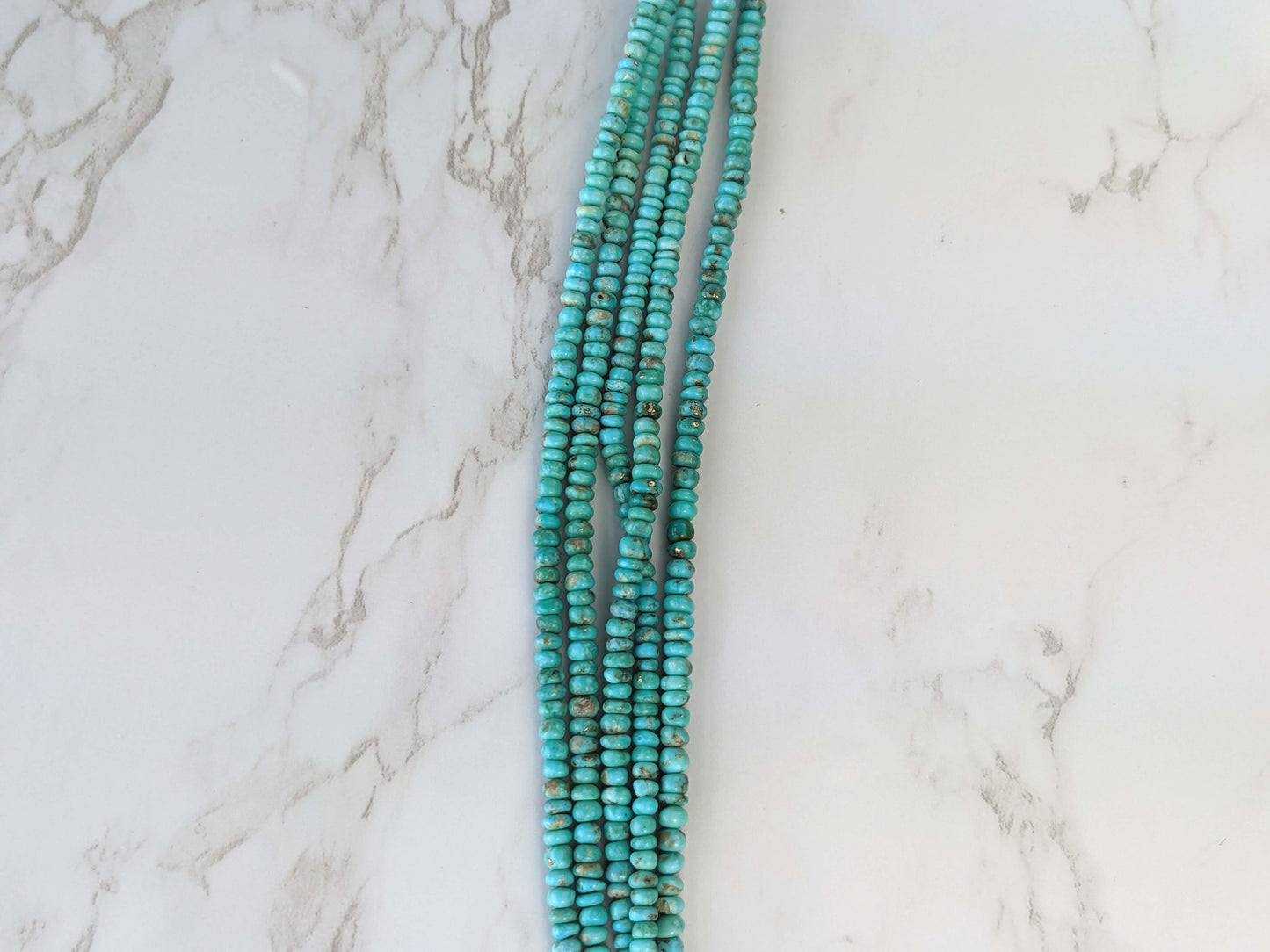 Natural Light Blue Turquoise 4mm Smooth Rondelles