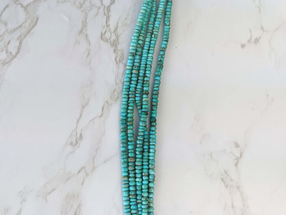 Natural Light Blue Turquoise 4mm Smooth Rondelles