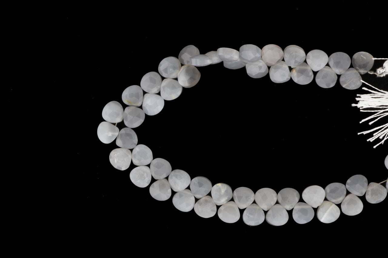 Gray Moonstone 5mm Faceted Heart Shaped Briolettes