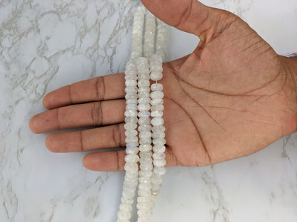 Rainbow Moonstone 10mm Faceted Rondelles