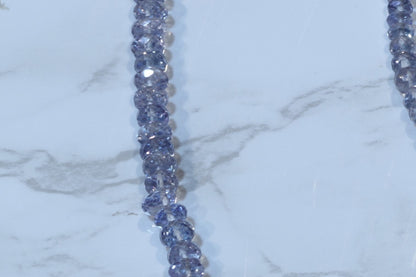 Coated Blue Topaz 5mm Faceted Rondelles