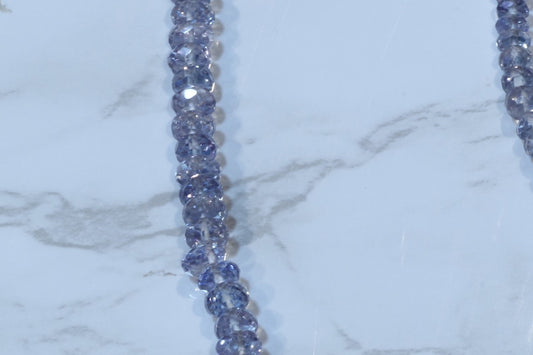 Coated Blue Topaz 5mm Faceted Rondelles