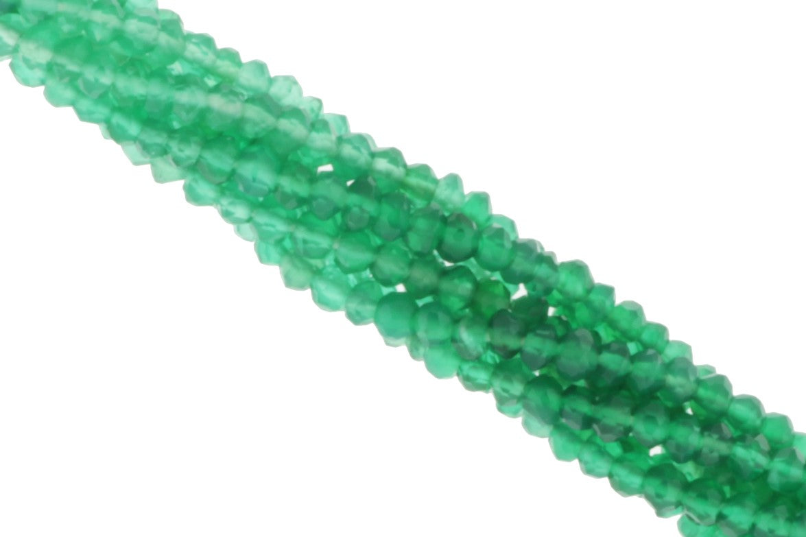 Ombre Green Onyx 2.5mm Faceted Rondelles