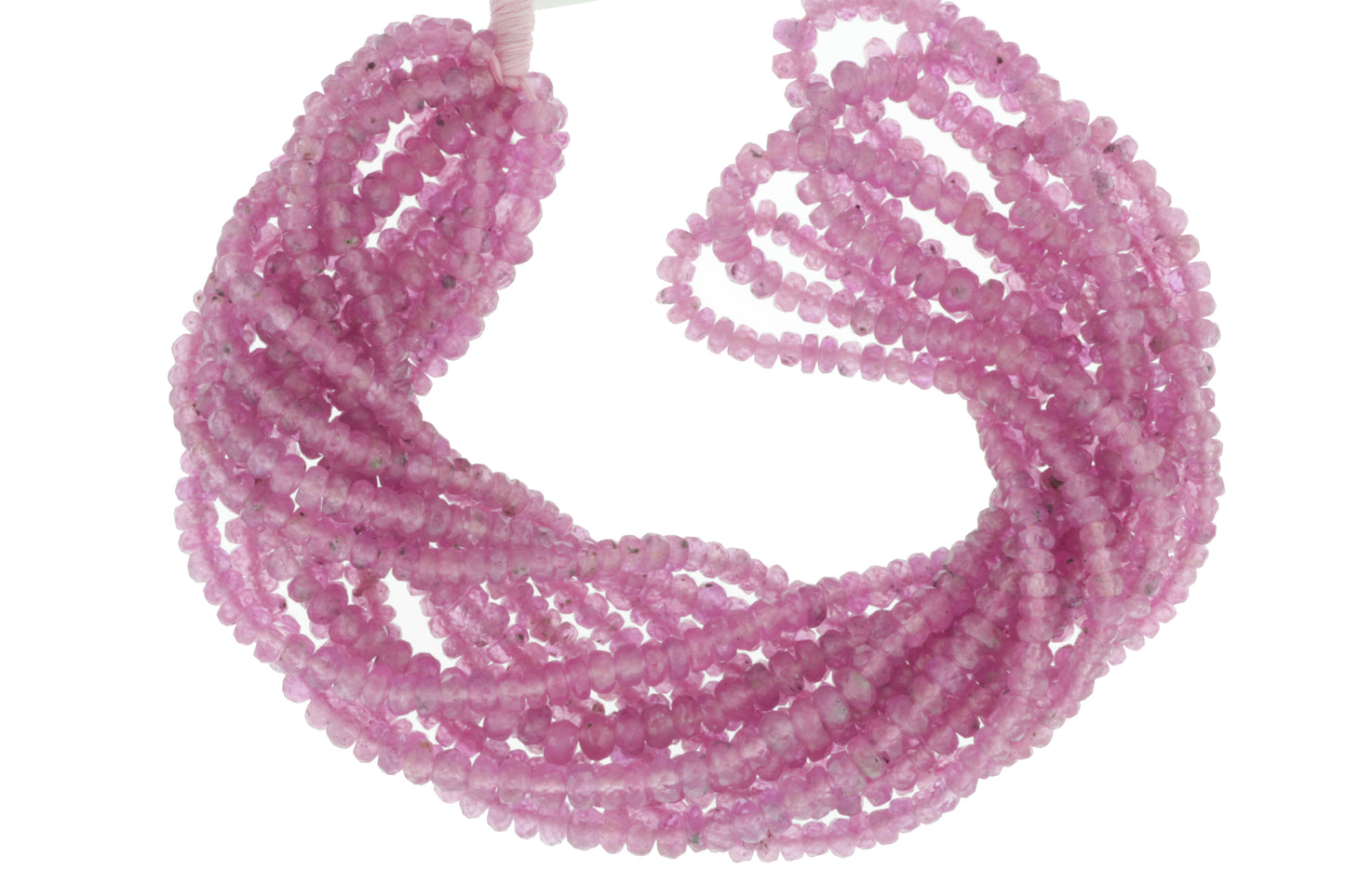 Pink Sapphire 4mm Faceted Rondelles