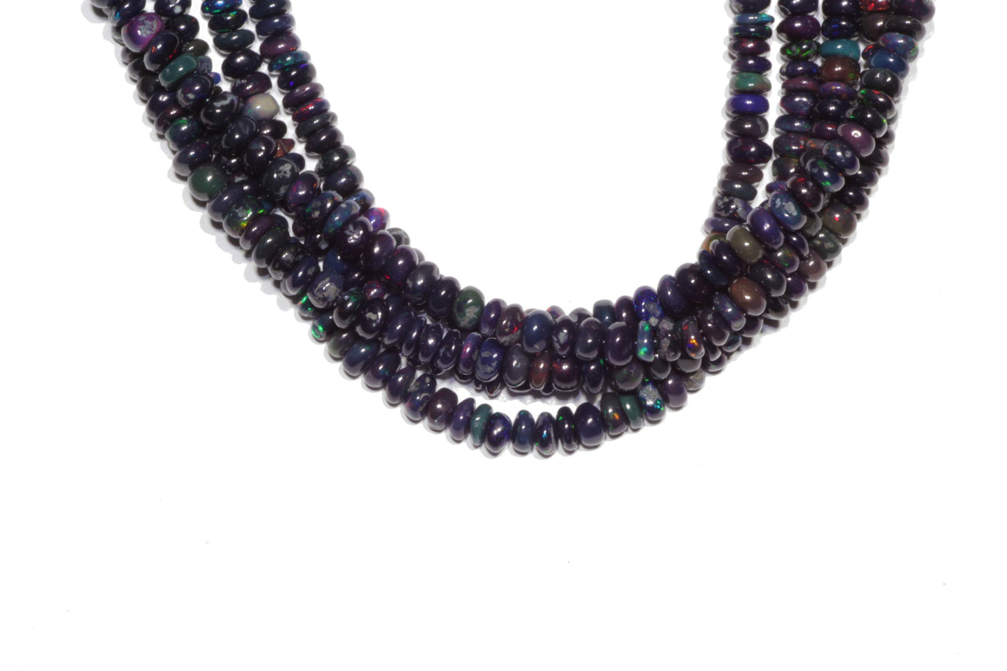 Black Ethiopian Opal 6mm Smooth Rondelles